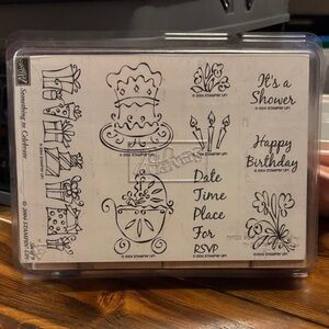NEW Stampin' Up! Something to celebrate 2004 Rubber Stamp Set - Black Designs